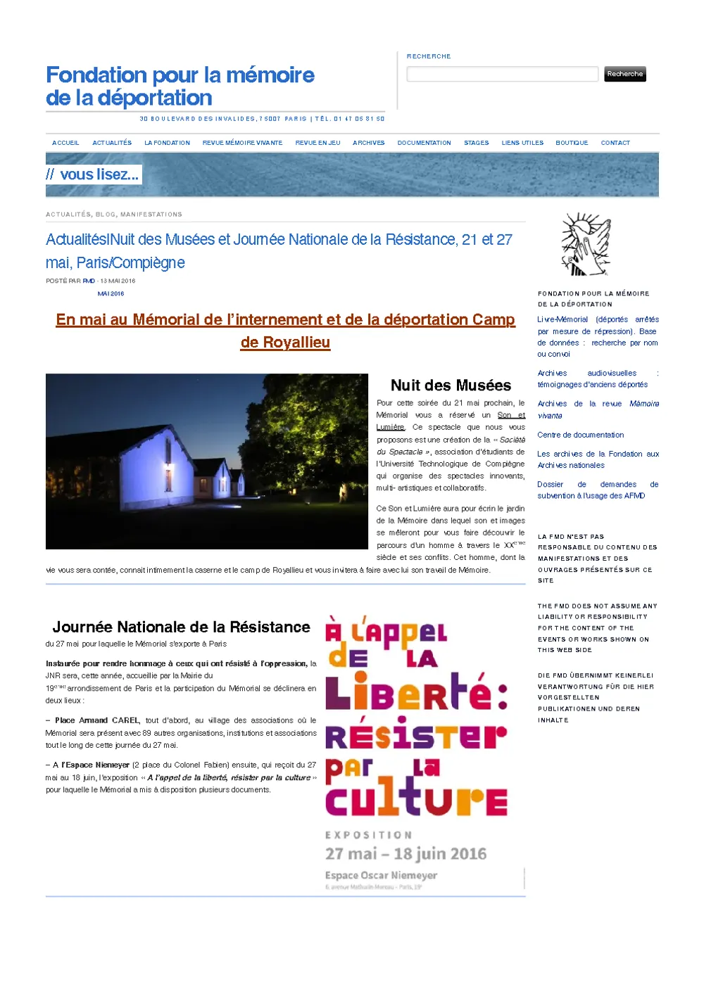 Fondation pour la Mémoire de la Déportation